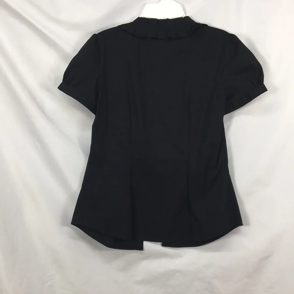 LOFT Women’s Button Up Short Sleeve Black Blouse Size XS NEW Without Tags